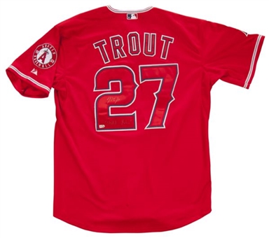 2012 Mike Trout Signed Angels Jersey Inscribed “Millville Meteor” (MLB Authenticated)